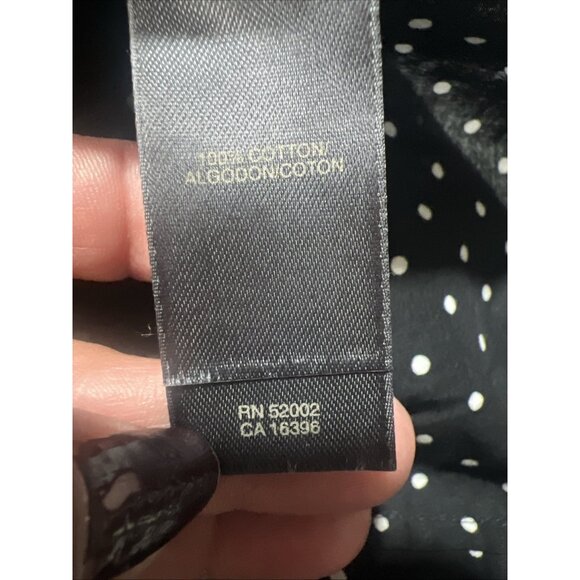 Liz Claiborne Womens Polka Dot Top Size M Black White Career Office - Picture 10 of 11